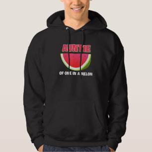 Auntie Of One In A Melon Family Matching Watermelo Hoodie