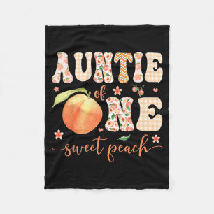 Auntie of one sweet peach 1st birthday girl party  fleece blanket