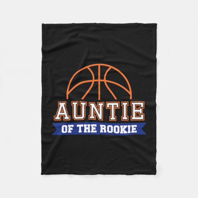 Auntie Of Rookie 1st Birthday Sketll Theme Matchin Fleece Blanket (Front)