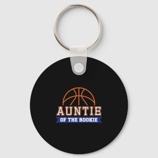 Auntie Of Rookie 1st Birthday Sketll Theme Matchin Key Ring