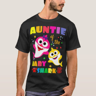 Auntie Of The Baby Shark Birthday Auntie Shark _7  T-Shirt