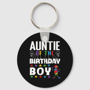Auntie Of The Birthday Boy Autism Awareness Puzzle Key Ring