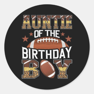 Auntie Of The Birthday Boy Football Baller Game Da Classic Round Sticker
