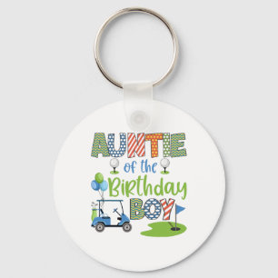 Auntie Of The Birthday Boy Golf Lover Family Match Key Ring