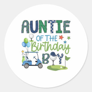 Auntie Of The Birthday Boy Hole In One Golf Sport Classic Round Sticker