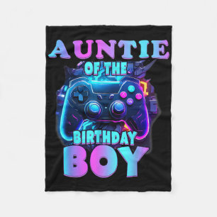 Auntie Of The Birthday Boy Matching Video Game Bir Fleece Blanket