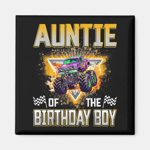 Auntie Of The Birthday Boy Monster Truck Birthday  Magnet