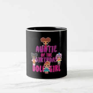Auntie Of The Birthday Doll Girl | Family Gift Two-Tone Coffee Mug