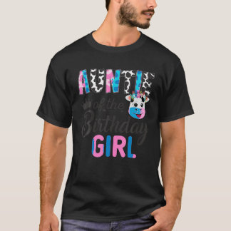 Auntie of The Birthday Girl Farm Cow 1 St Birthday T-Shirt