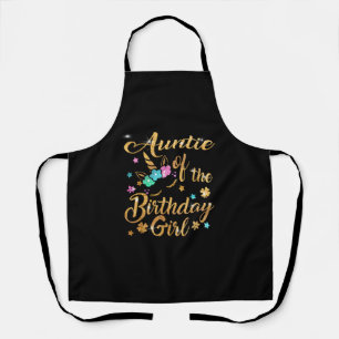 Auntie of The Birthday Girl Unicorn T-Shirt Apron
