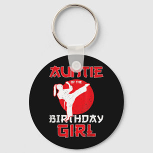 Auntie Of The Birthday Karate Taekwondo Girl Key Ring
