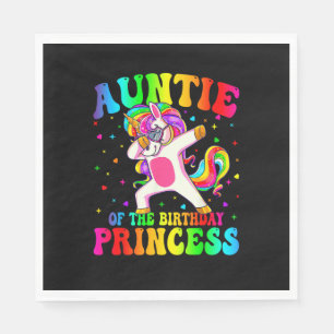 Auntie of the Birthday Princess Girl Dabbing Unico Napkin
