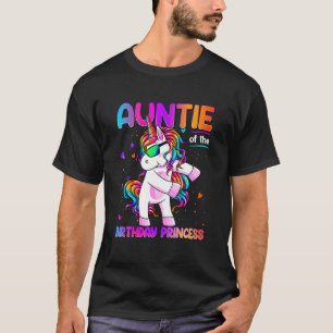 Auntie of the Birthday Princess Girl Dabbing Unico T-Shirt