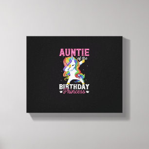 Auntie Of The Birthday Princess Unicorn Gift Men G Canvas Print