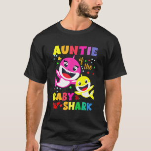 Auntie Of The Birthday Shark Dad, Mum Matching Fam T-Shirt