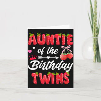 Auntie Of The Birthday Twins 1st Birthday Girl Card