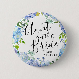 Auntie of the Bride Carolina Bloom Wedding 6 Cm Round Badge
