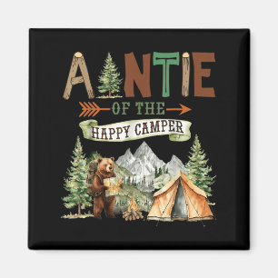 Auntie of The Happy Camper First Birthday Camping Magnet