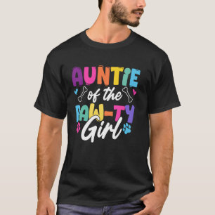 Auntie Of The Paw-ty Girl Dog Bday Family Matching T-Shirt