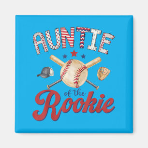 Auntie Of The Rookie 1st Birthday Boy Baseball Magnet