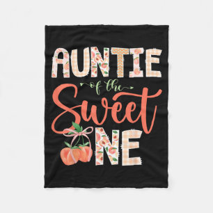 Auntie of The Sweet One Peach 1st Birthday Girl Fleece Blanket