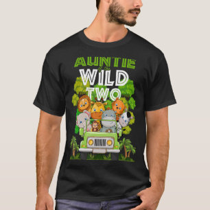 Auntie Of The Wild Two Zoo Truck Birthday Safari J T-Shirt