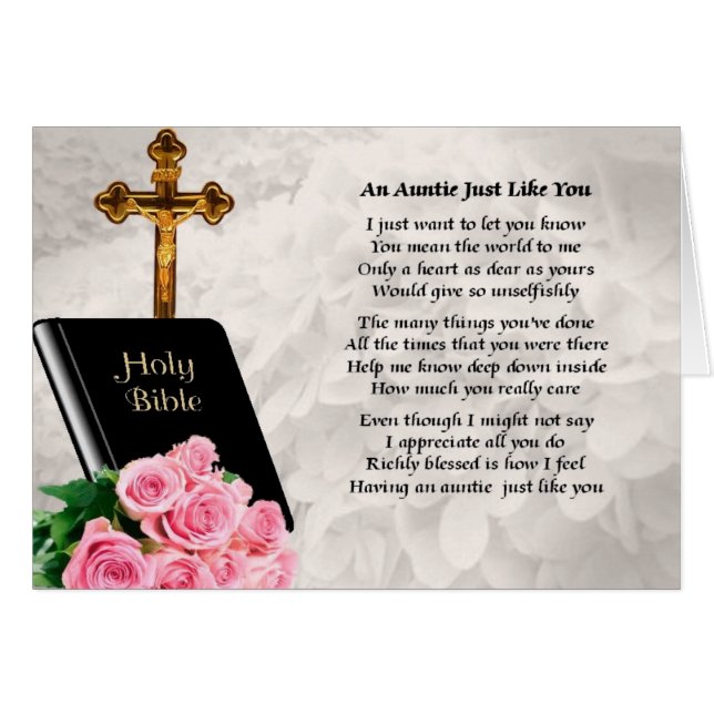 Auntie Poem - Bible & Roses (Front Horizontal)