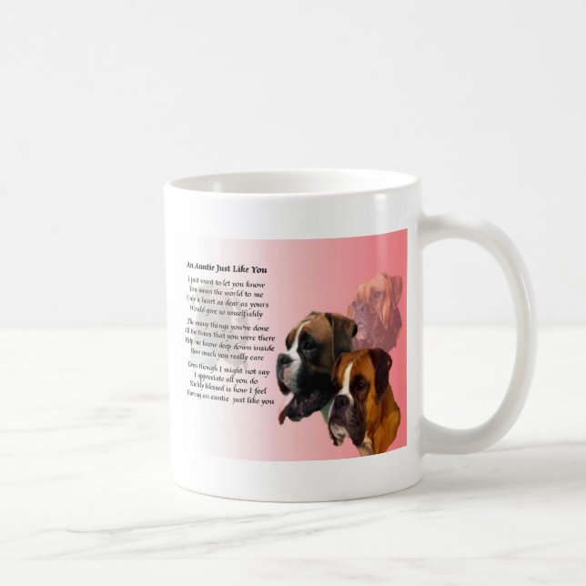 Auntie Poem - Boxer Dog Coffee Mug (Right)