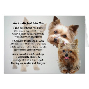 Auntie Poem - Yorkshire terrier