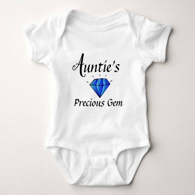 Auntie Precious Gem Niece Nephew Newborn Cute Baby Bodysuit (Front)