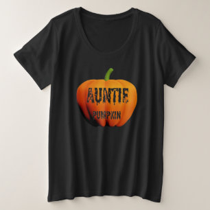 Auntie Pumpkin Halloween Design Plus Size T-Shirt