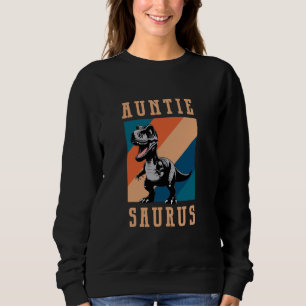 Auntie Saurus Aunt of Birthday Saurus Dinosaur Mat Sweatshirt