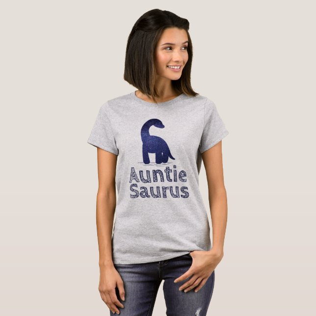Auntie Saurus, Dinosaur Aunt Shirt, New Aunt Gift T-Shirt (Front Full)