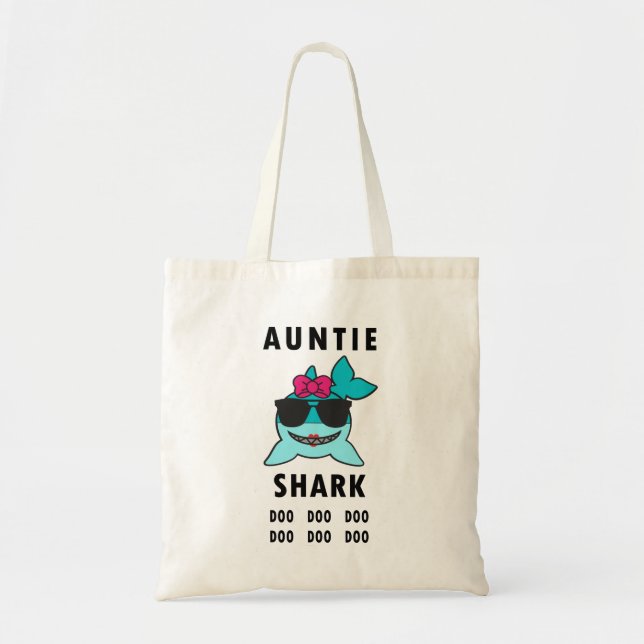 AUNTIE SHARK DOO DOO DOO TOTE BAG (Front)