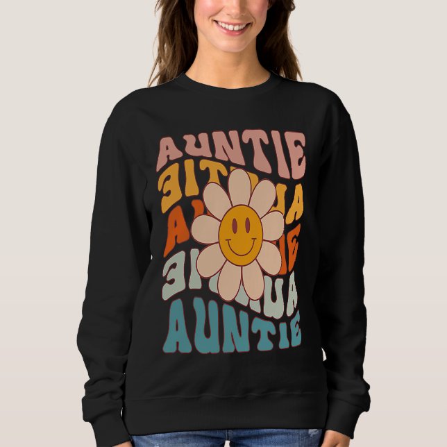 Auntie Smiling Flower Cute Aunt Niece Nephew Idea Sweatshirt (Front)