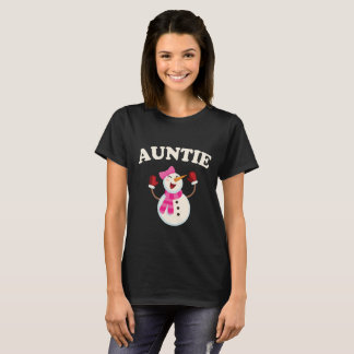 Auntie Snowman T-shirt Pajama Family Matching Gift