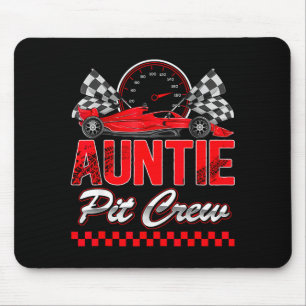 Auntie T Crew Racing Family Race Car Birthday Boy  Mouse Pad