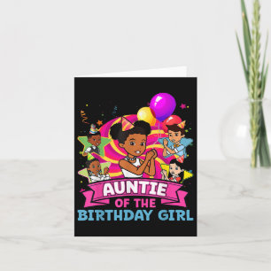 Auntie The Birthday Girl Party Pink Doll Family De Card