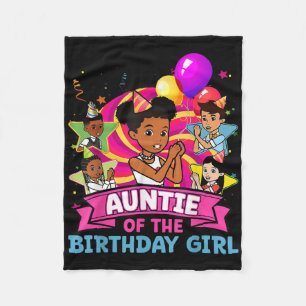 Auntie The Birthday Girl Party Pink Doll Family De Fleece Blanket