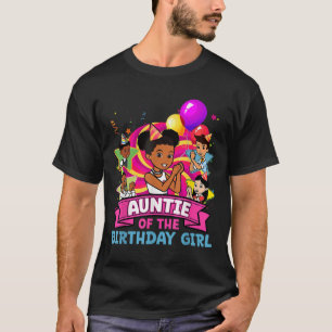 Auntie The Birthday Girl Party Pink Doll Family De T-Shirt