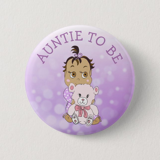 Auntie to Be Baby Shower Button (Front)