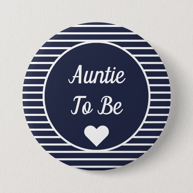 Auntie To Be Baby Shower Button (Front)