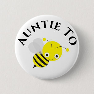Auntie To Be Bee New Aunt Baby Shower 6 Cm Round Badge