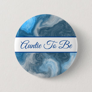 Auntie to Be   Boy's  Baby Shower Button