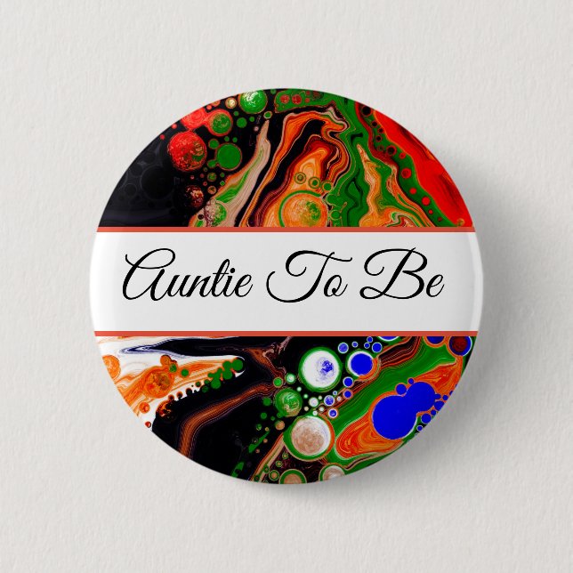 Auntie To Be | Boy's  Baby Shower  Button (Front)