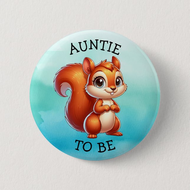 Auntie To Be | Woodland Creatures Baby Shower 6 Cm Round Badge (Front)