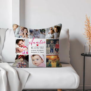 Auntie We Love You Photo Collage Cushion