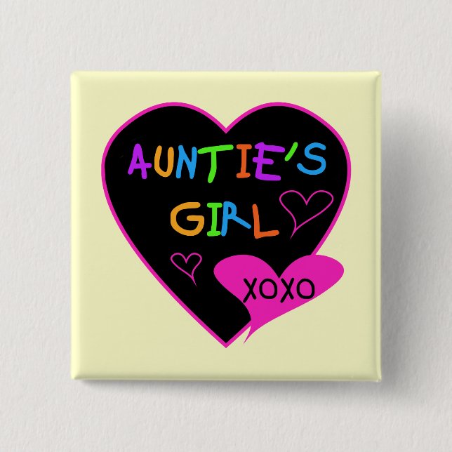 Aunties Girl t shirts, mugs, hats, and more 15 Cm Square Badge (Front)