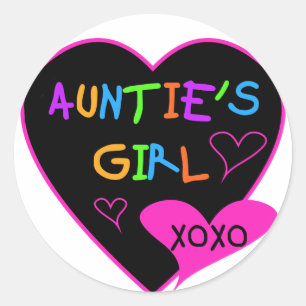 Aunties Girl t shirts, mugs, hats, and more Classic Round Sticker