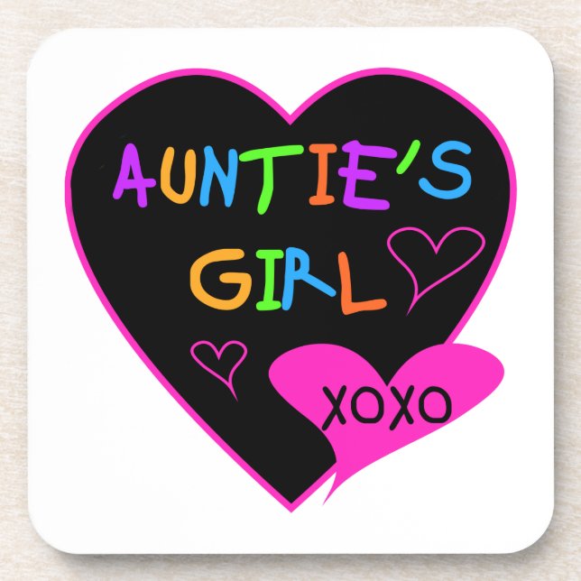Aunties Girl t shirts, mugs, hats, and more Coaster (Front)